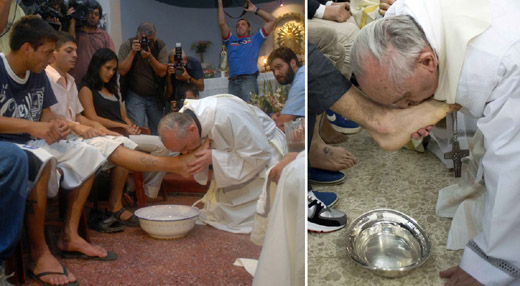 Pope-washing feet-Maundy